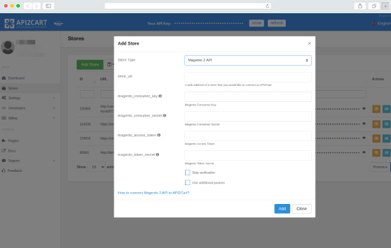 Test API2Cart on a live store