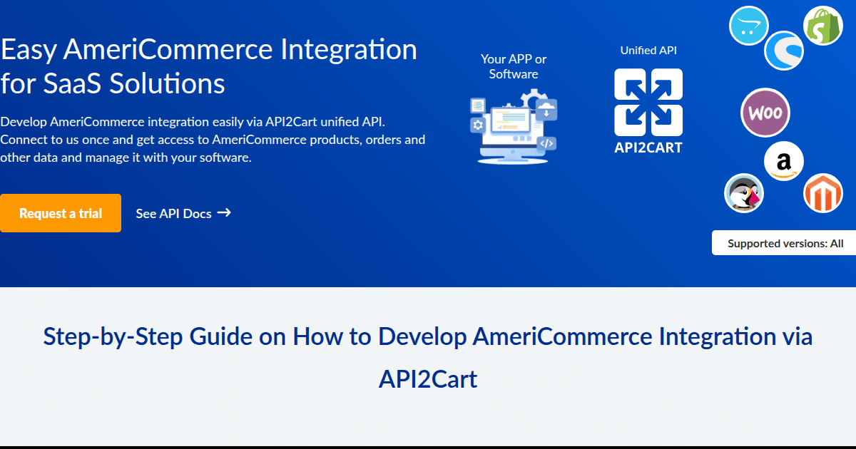 AmeriCommerce Integration - API2Cart - Unified eCommerce API