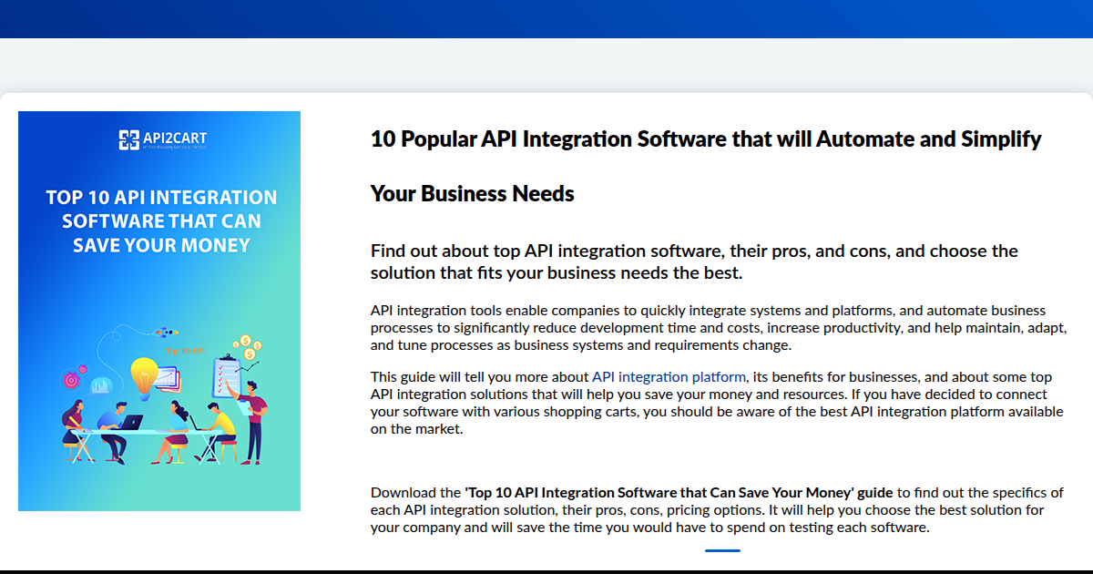 API Integration Software - API2Cart - Unified eCommerce API