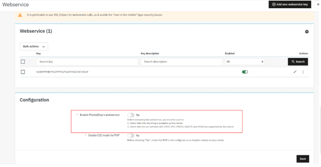 PrestaShop's Webservice