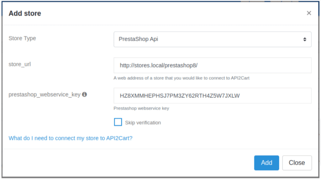 PrestaShop API to API2Cart 5