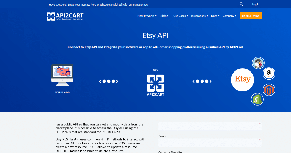 Etsy API - API2Cart - Unified eCommerce API