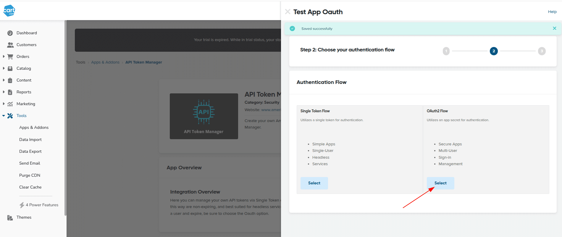 How to connect AmeriCommerce to API2Cart. OAuth2 Flow