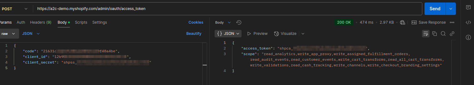 Online token generation