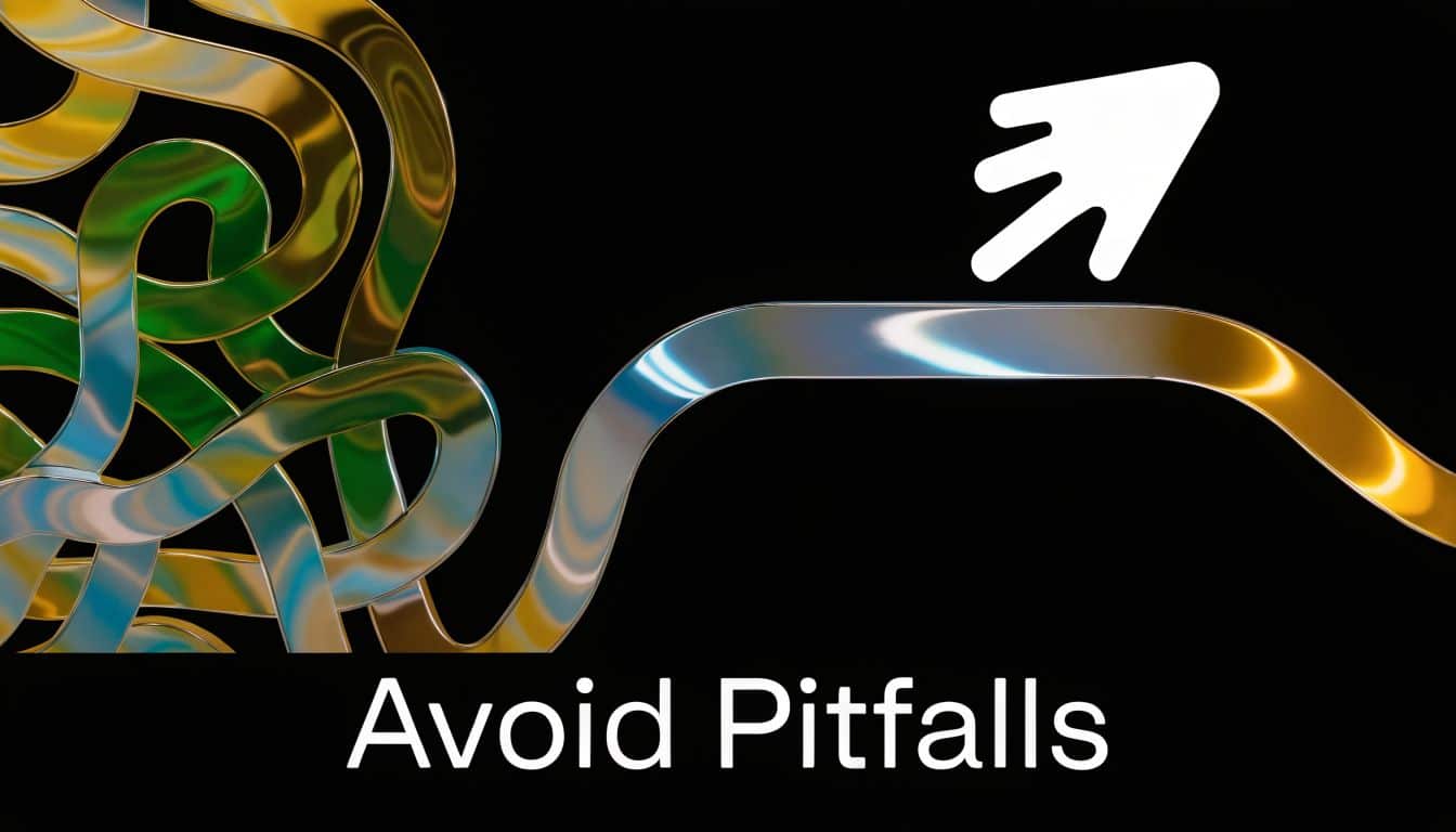 A 3D metallic ribbon flowing from a tangle into a straight line near an arrow icon.