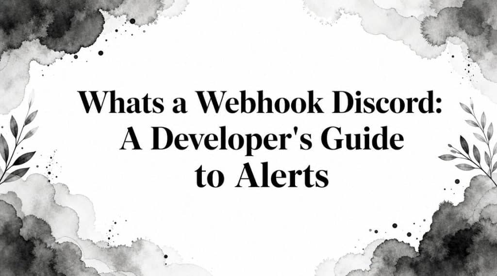 Whats a Webhook Discord: A Developer's Guide to Alerts