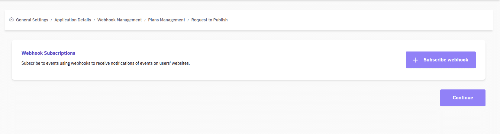 Zid application page that does not require configuration