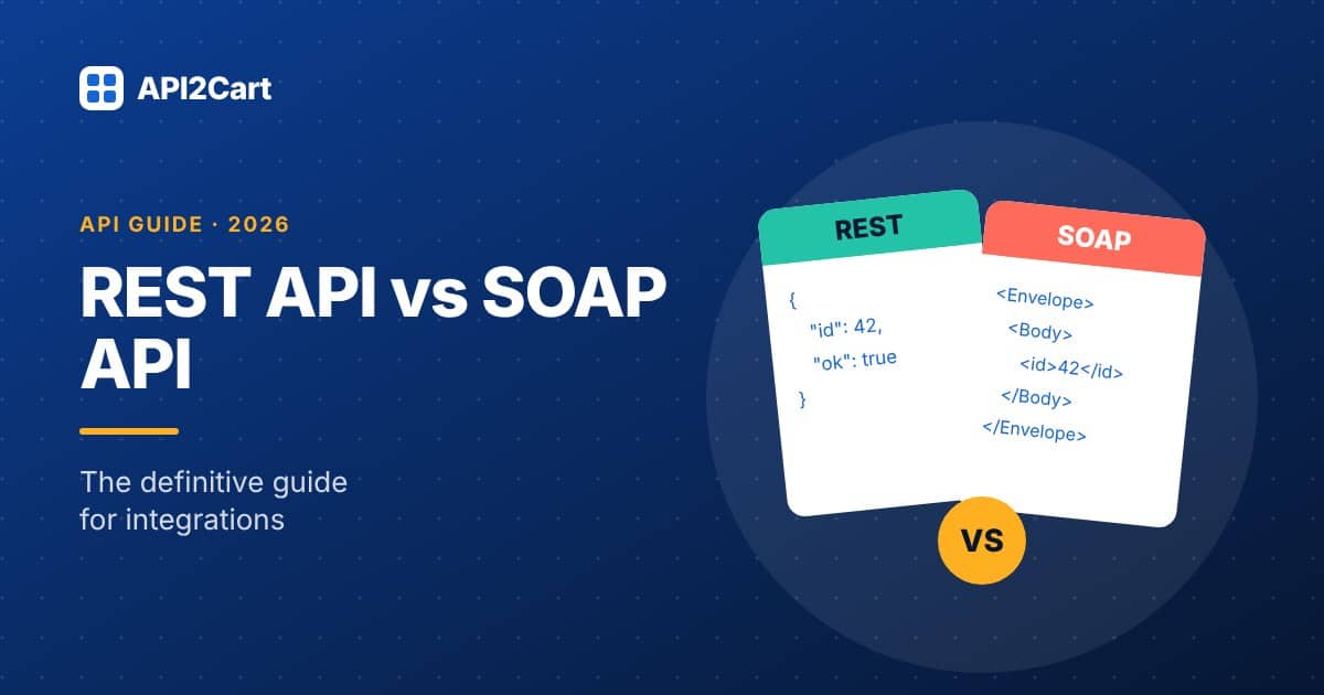 REST API vs SOAP API — API2Cart guide cover