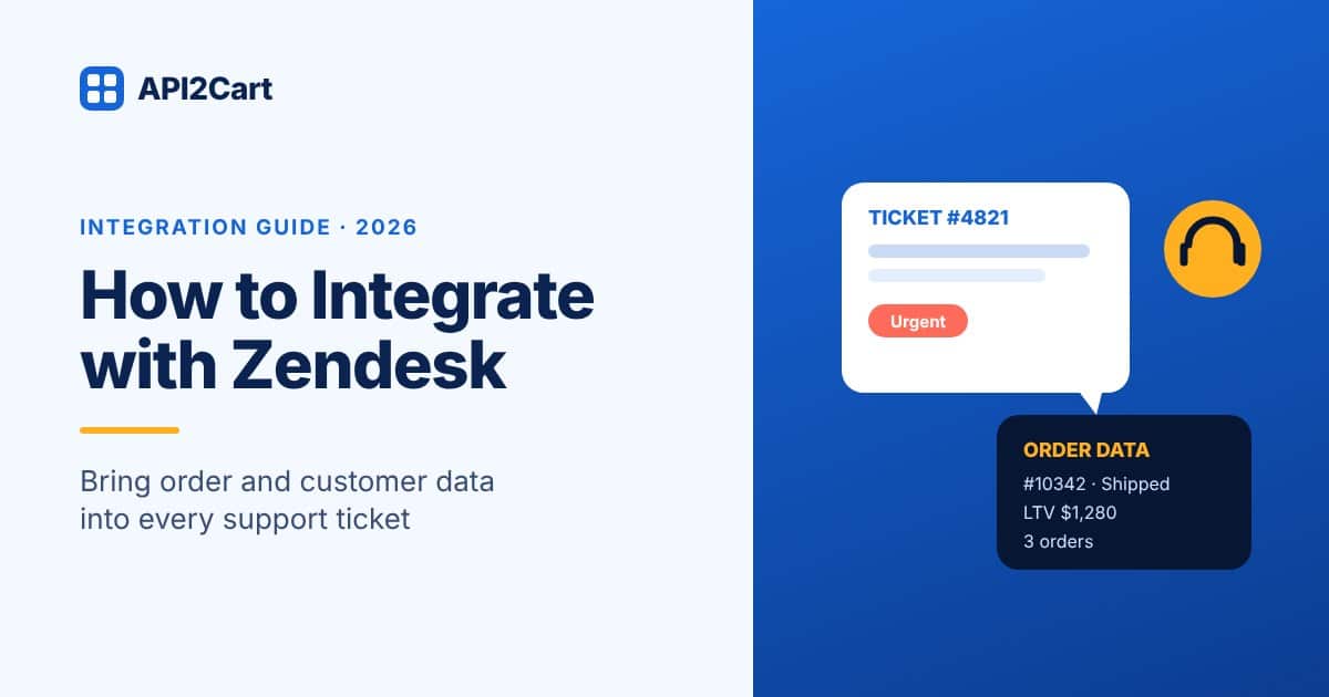 How to Integrate with Zendesk — API2Cart guide cover