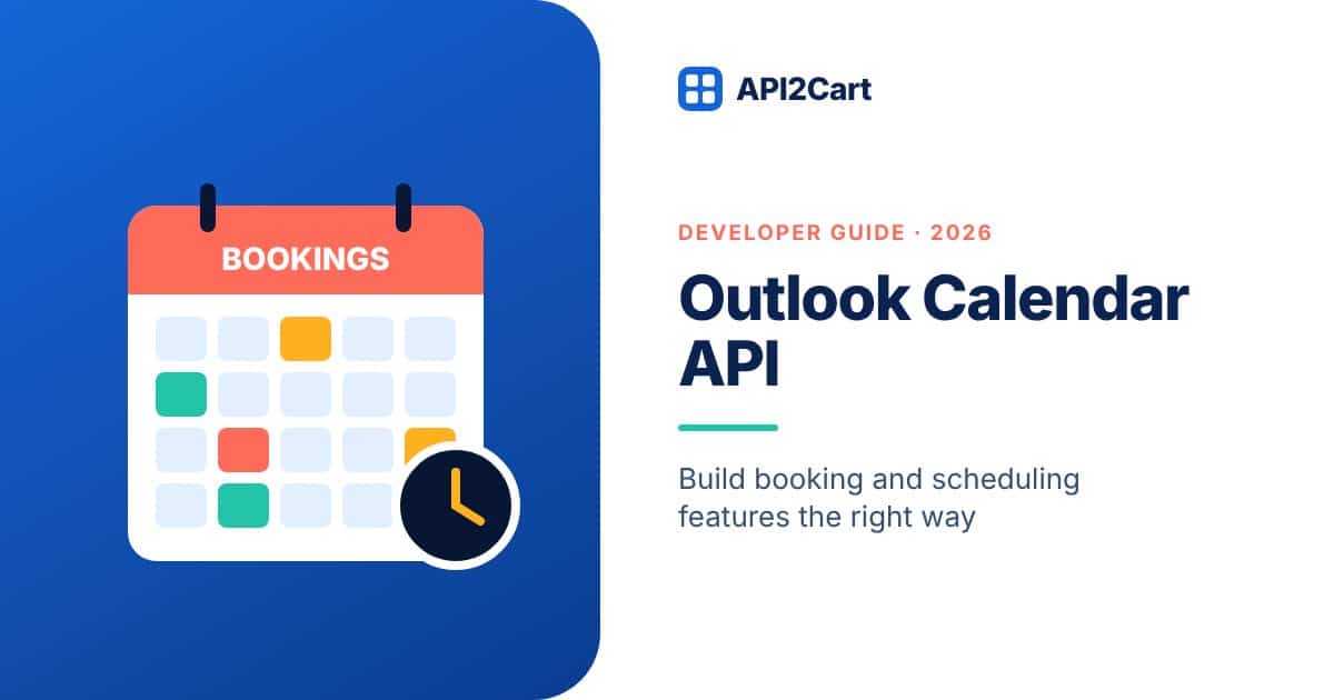 Outlook Calendar API — API2Cart guide cover